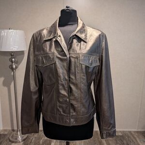 Andrew Marc Metallic Leather Jacket